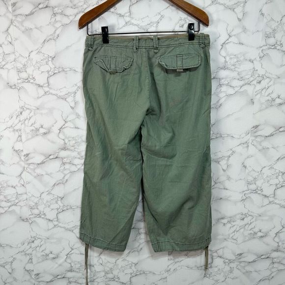 Polo Ralph Lauren Women’s Crop Wide Leg Pants sz M Green Y2K #F342 - Picture 3 of 7